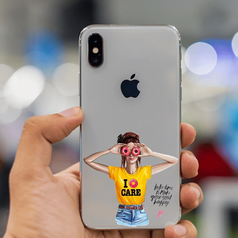 TPU VOGUE queen Princess женский силиконовый чехол для телефона boss coffee из ТПУ для iphone 11 11Pro 5C 6 6S 7 8 Plus 5s 5 SE X XR XS Max - Цвет: TPU