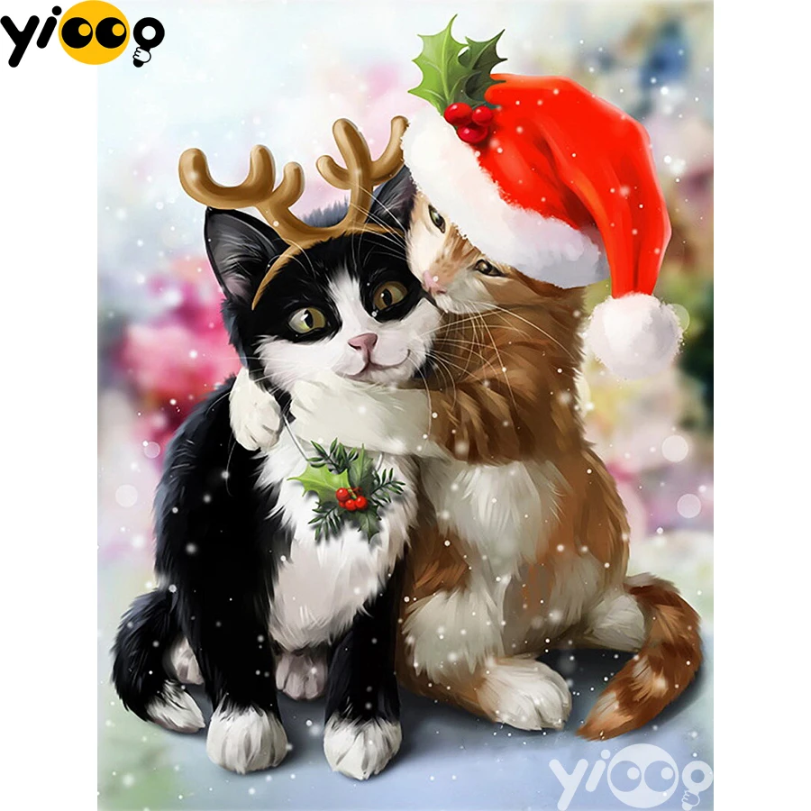 

Full Square/Round Drill Diamond Painting Cross Stitch Embroidery Kitty buddy Rhinestone Mosaic Home Decor Gift AX2923