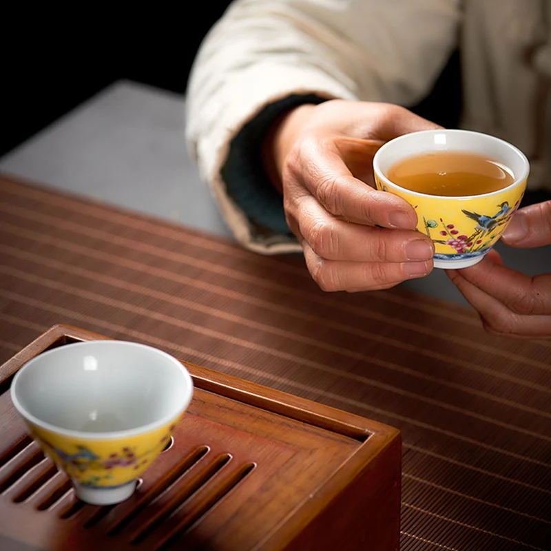 SENDIAN 6 штук ручная резная керамическая чашка персональная чайная кунг-фу Новинка