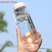 550ml creative water bottle cute cat claws with tea filter cup blossom portable leakproof sports couple water bottle for gift