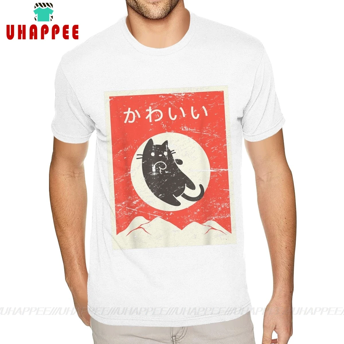 Футболка мужская с принтом кошки персональная Милая рубашка коротким рукавом из