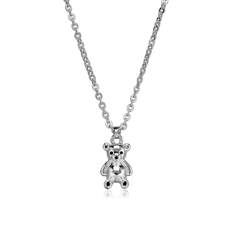 

Vintage Punk Choker Bear Pendant Chain Silver Color Hip Hop Necklace for Women Fashion Jewelry Gift