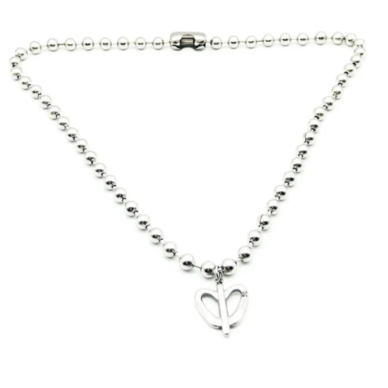Fashion Brand Stainless Steel Simple 6mm Bead Chain Butterfly Love Heart Men Women Thick Necklace Choker UNO Jewelry