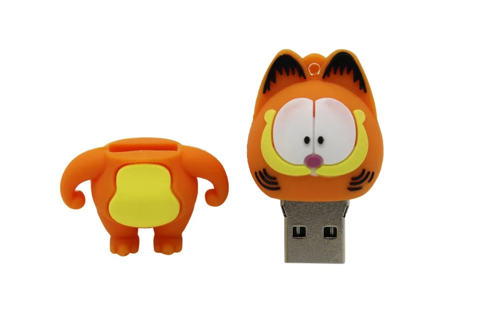 TEXT ME Красивая мини-флешка Гарфилд 64 ГБ, модель usb 2,0, 4 ГБ, 8 ГБ, 16 ГБ, 32 ГБ, флешка, подарок