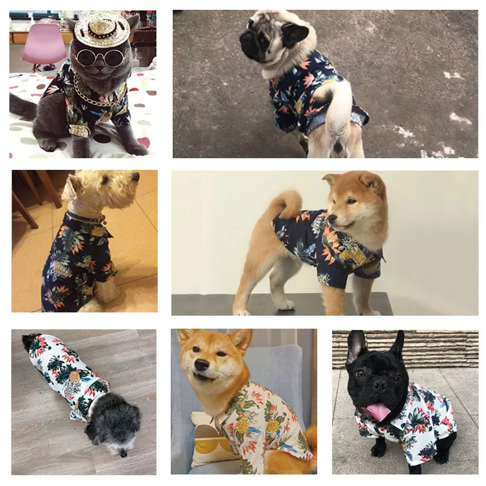 1 шт. рубашки для домашних животных собака щенок пуговицы одежда сна пижамы милая