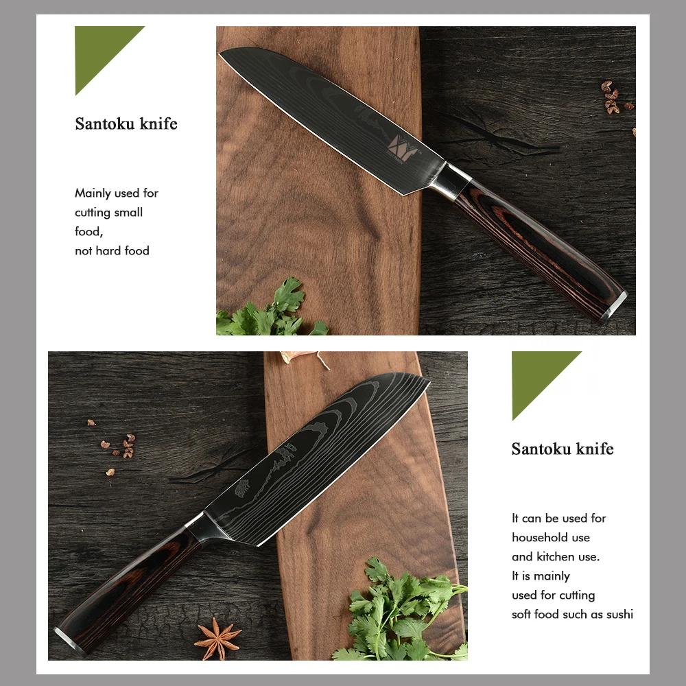 XYj Набор японских кухонных ножей из нержавеющей стали прочные острые кухонные