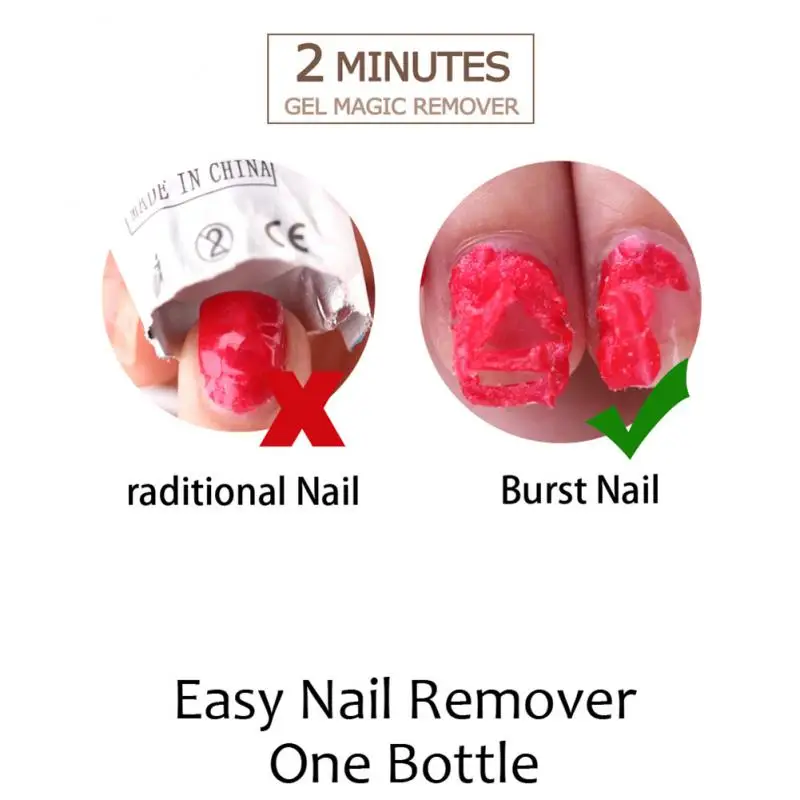 

4PCS/Set Gel Polish Burst Magic Remover Quick Burst Surface Sticky Layer Residue Nail Remover With Nail File Nails Brush TSLM1