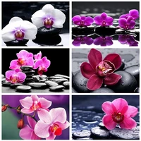 diamond painting kits full round with ab drill flowers 5d diy embroidery orchid mosaic rhinestone crafts home decor art gift