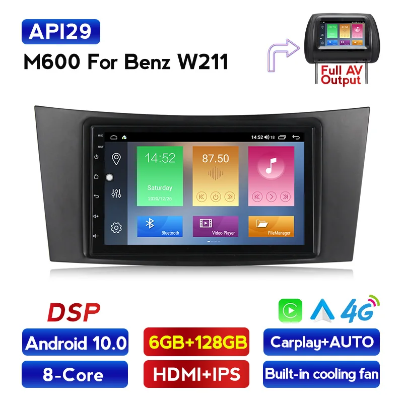 

Автомагнитола 2 din, 7 дюймов, Android 10,0, DVD-плеер для Mercedes Benz E-Class W211, E200, E220, E300, E350, E240, E270, CLS, CLASS, W219, Wi-Fi, BT