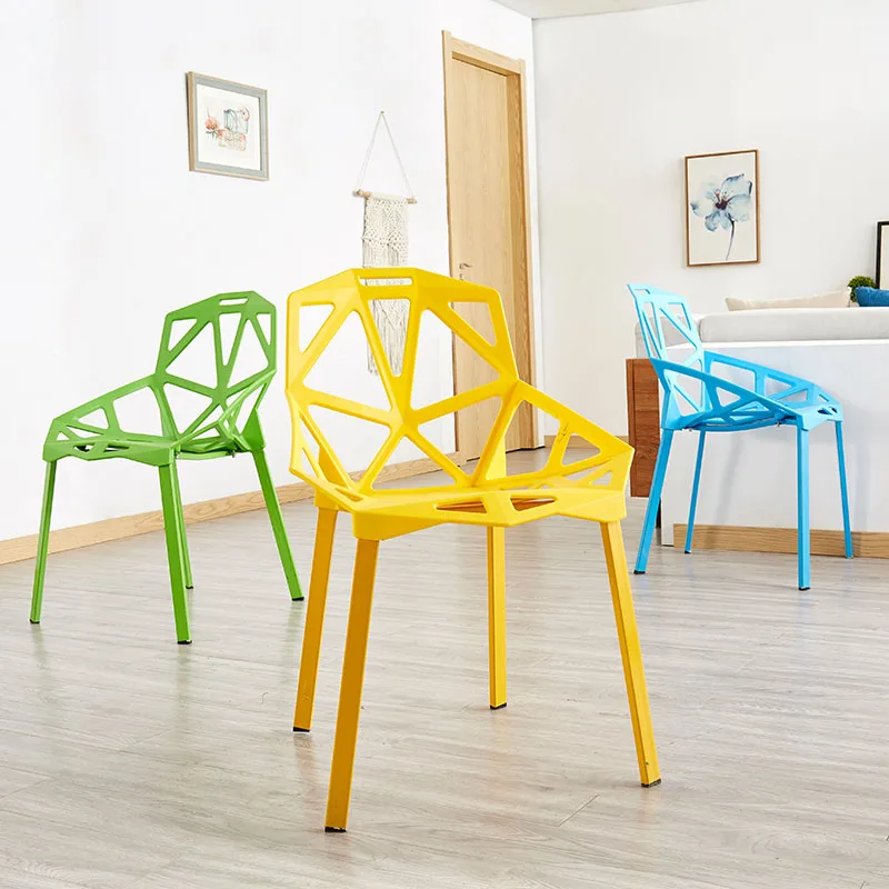 Современные креативные Пластиковые Полые стулья из полипропилена обеденные для