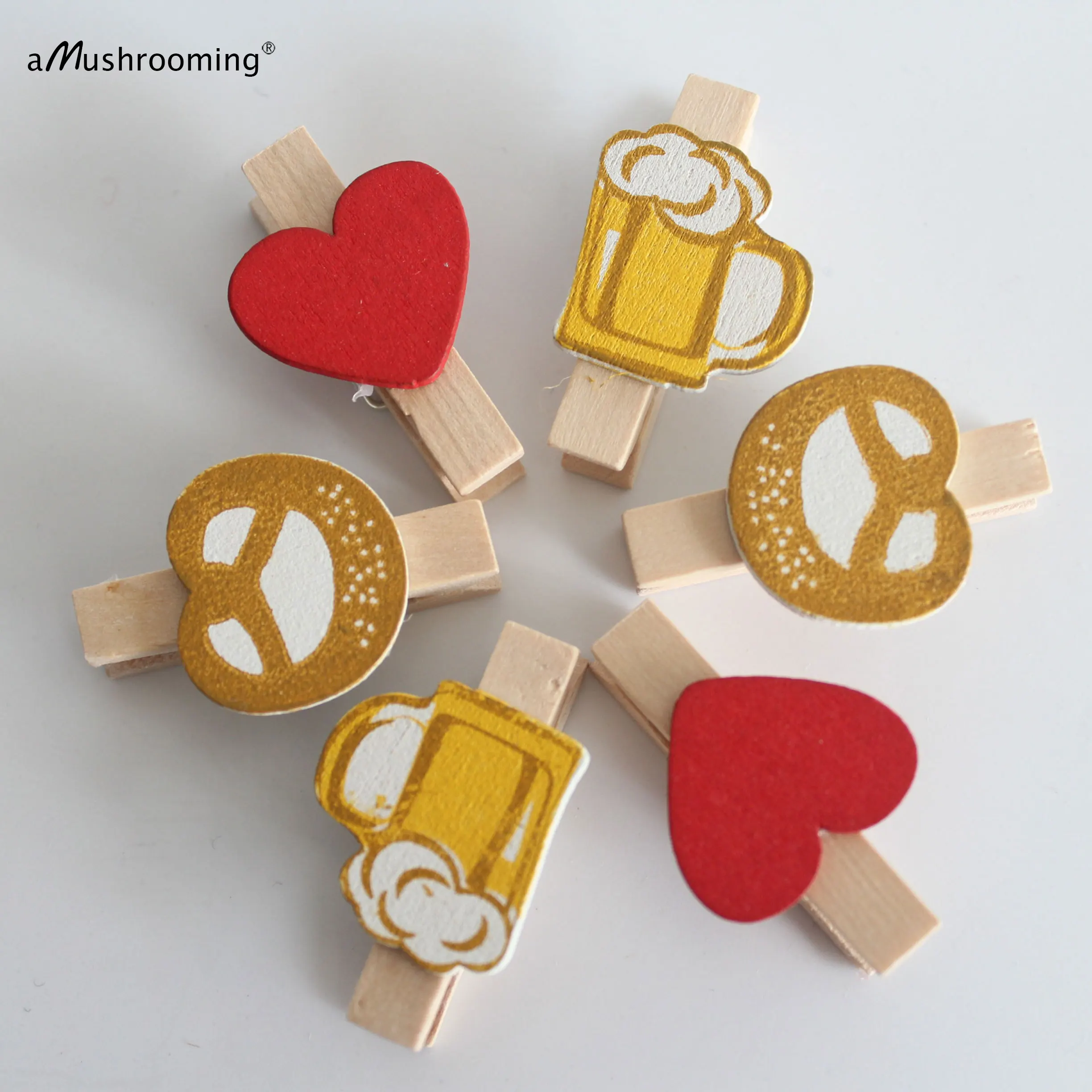 Желтая пивная кружка пончики прищепки 10ct украшения для свадебной вечеринки