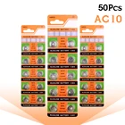 50 шт. кнопочная монетная Батарея AG10 1,5 V часы батареи SR54 389 189 LR1130 SR1130 для игрушки пульт дистанционного управления