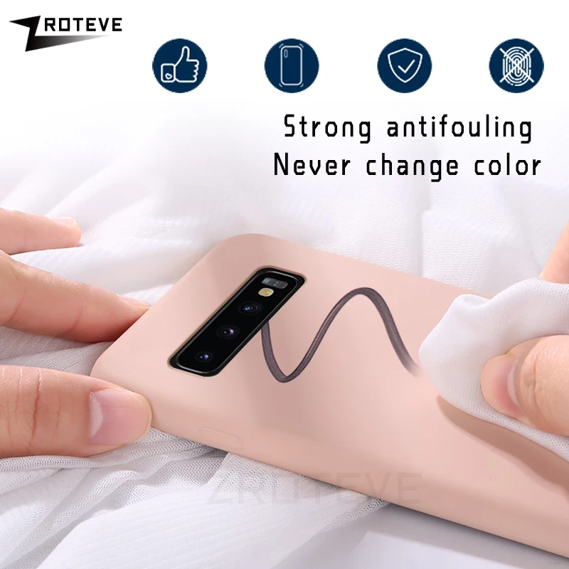 ZROTEVE жидкий силиконовый чехол для Samsung Galaxy S10 S9 S8 Plus Note 10 9 8 Smausng A10 A20 A30 A40 A50 A70 |