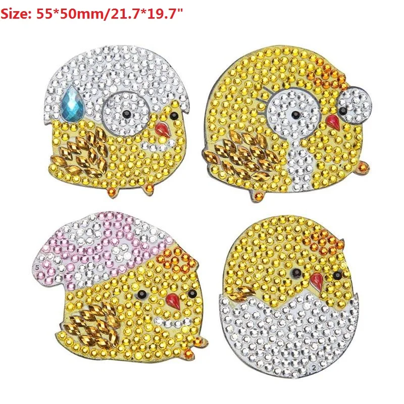 B Chicken 4 шт. алмазная живопись магнит на холодильник DIY полная дрель специальная форма Сердце Алмазная вышивка крестиком магнит на холодильник подарки на Рождество - Цвет: B Chicken