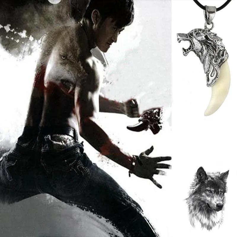 Хит продаж ожерелье с изображением храбрых волков зубьев крутой мужской/мужской