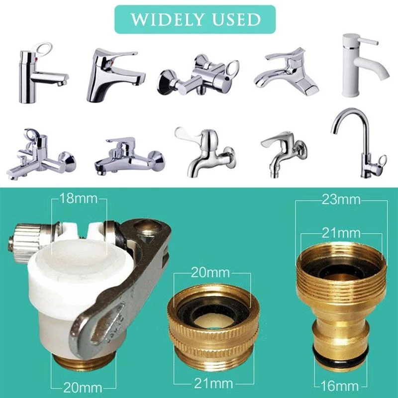 

Hose Fittings Pipe Connector Universal 3-in-1 Brass Hose Tap Connectors Set Water Splitter Convertible Faucet Pipe Household