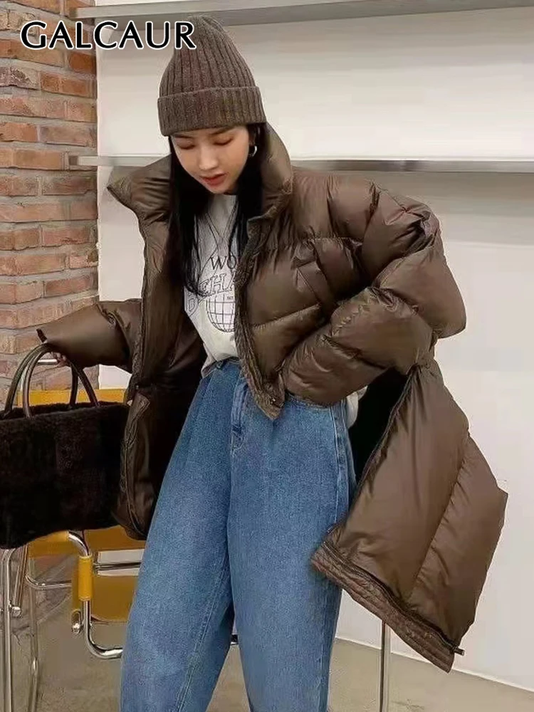 

GALCAUR Casual Loose Solid Temperament Coat Female Lapel Long Sleeve Fashion Minilmalist Coats For Women Autumn Style 2021 New