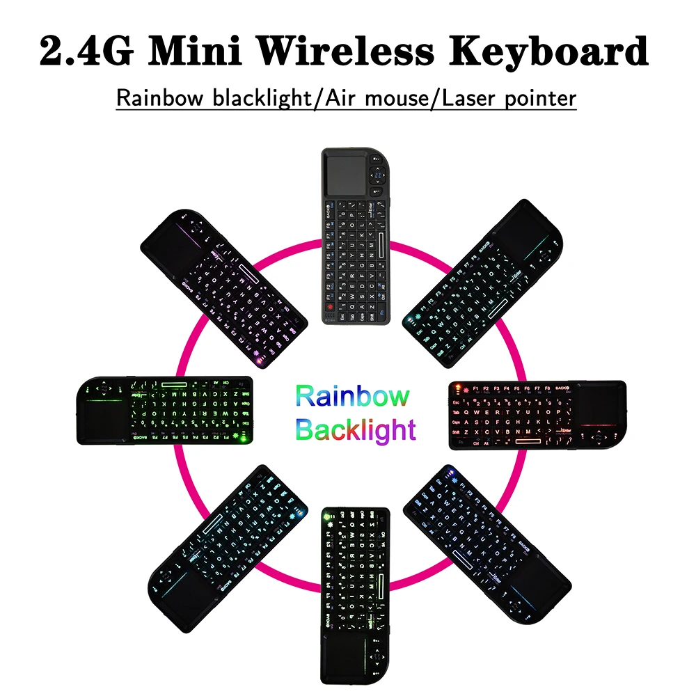 Kebidumei Высокое качество 2 4G RF мини беспроводная клавиатура 3 в 1 Мини ручной Qwerty +
