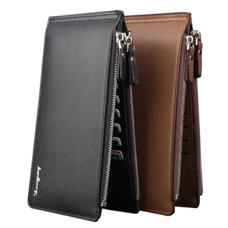 

2020 Men Wallets Long Style Business Thin Wallet For Men Double Zipper Casual Card Holder Male Wallet purse designer wallets men