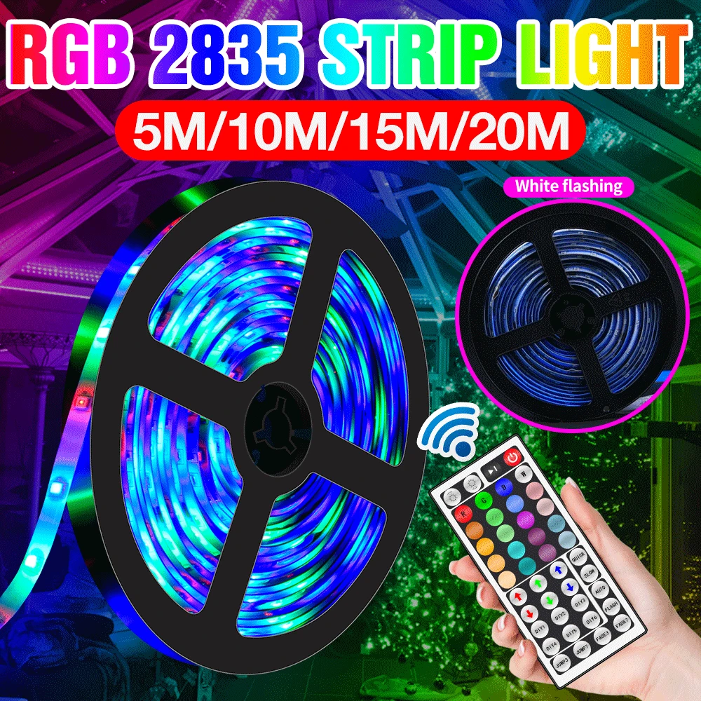 

12V Strip Light Ribbon Lamp Led Fita Light Flexible Tape Neon Strip Color Changing Lamp 5M 10M 15M 20M TV Background Lighting