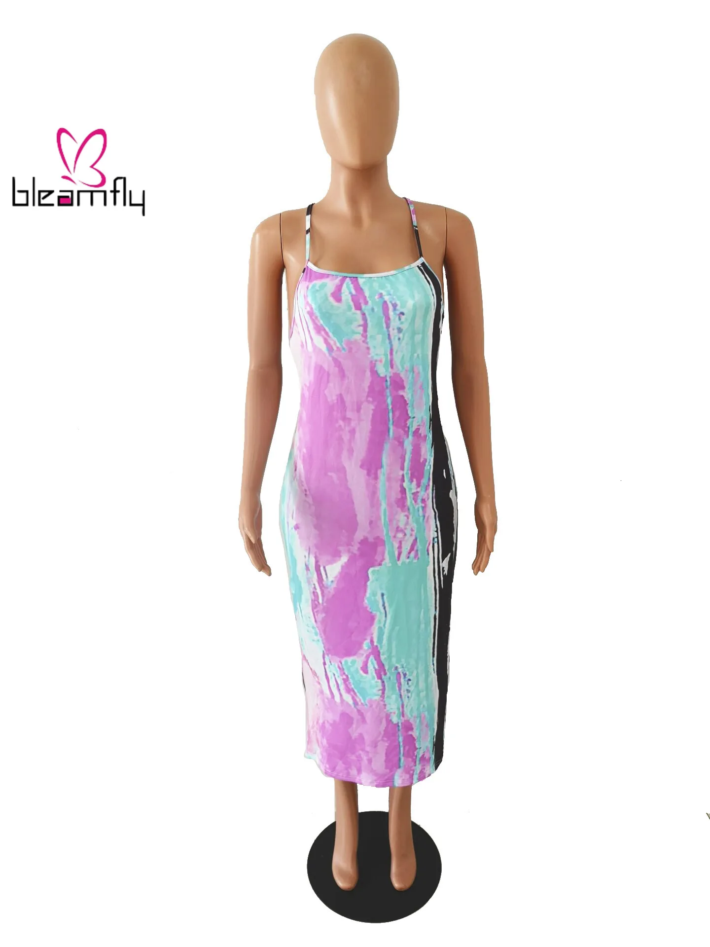 2019 женское летнее облегающее платье до середины голени с принтом Галактики на