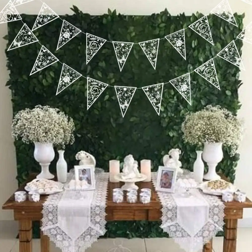 Прозрачный белый рыбий хвост строка цепи свадебные ПВХ баннер элегантные флаги с