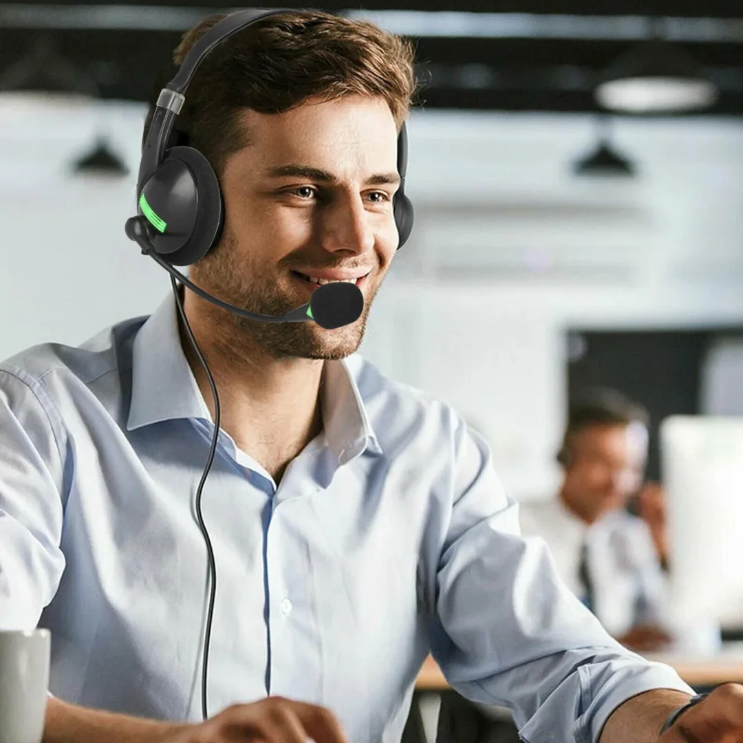 Проводные наушники для колл-центра HD микрофон Совместимость с компьютером USB