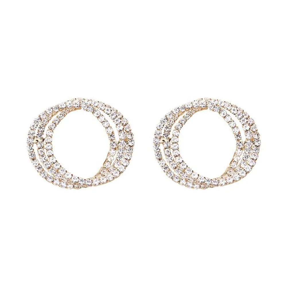 

2021 European And American Geometric Circle Earrings Female Temperament Korean Earrings Simple Fashion TrenHead Piece Luxury Je