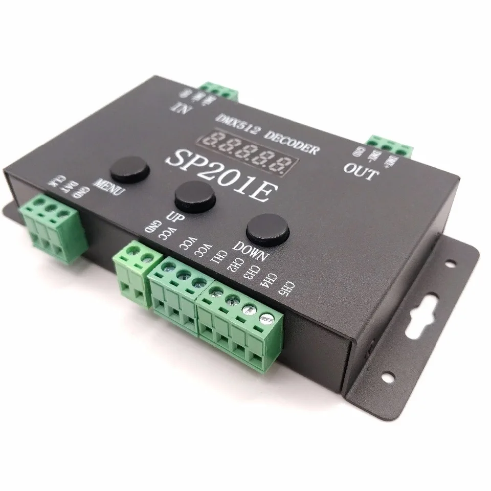 Контроллер декодера DC5V 24V DMX512 SP201E SPI сигнальный адресуемый IC RGB led Pixel 5 фотовыход