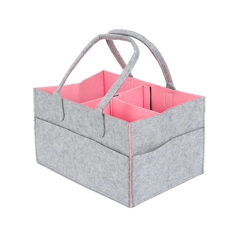 Pink Grey Войлочная Детская сумка для подгузников складная бутылка сумка для хранения подгузников детские сумки для мамы детская коляска Органайзер Многофункциональный Детский Органайзер - Цвет: Pink Grey