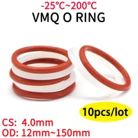 10pcs redwhite vmq silicone ring gasket cs 4mm od 12150mm silicon o ring gasket food grade rubber o ring assortment hvac tools