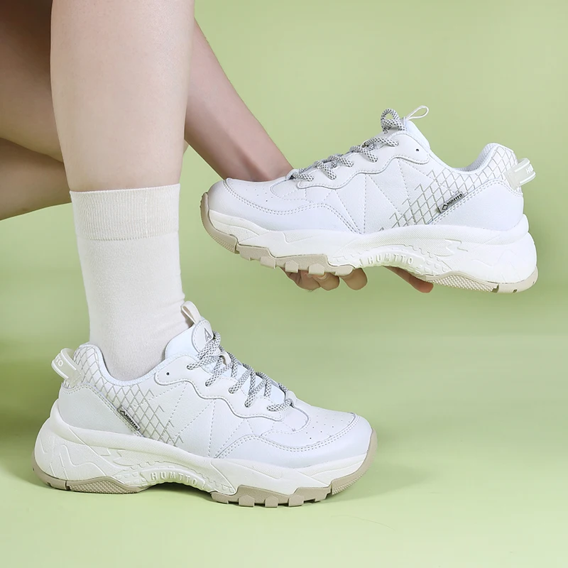 HUMTTO Casual Shoes for Women 2021 Winter Platform Shoes Womens Luxury Designer Flat White Black Leather Running Female Sneakers