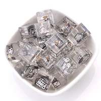 6pcs 16mm acrylic pendants transparent square playing cards pattern pendant for diy jewelry making earrings necklace accessories