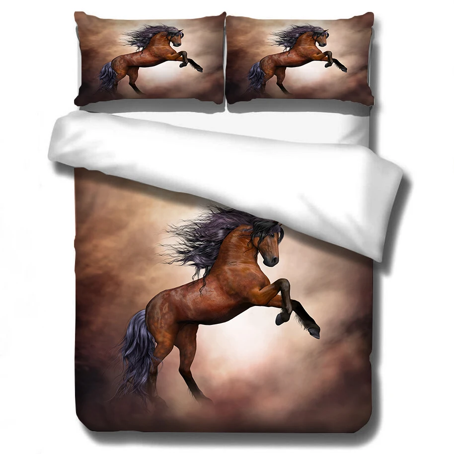 Gallant Horse 3D Printed Bedding Set Duvet Cover Pillowcases Comforter Bedding Sets Bedclothes Bed Linen (NO Sheet)