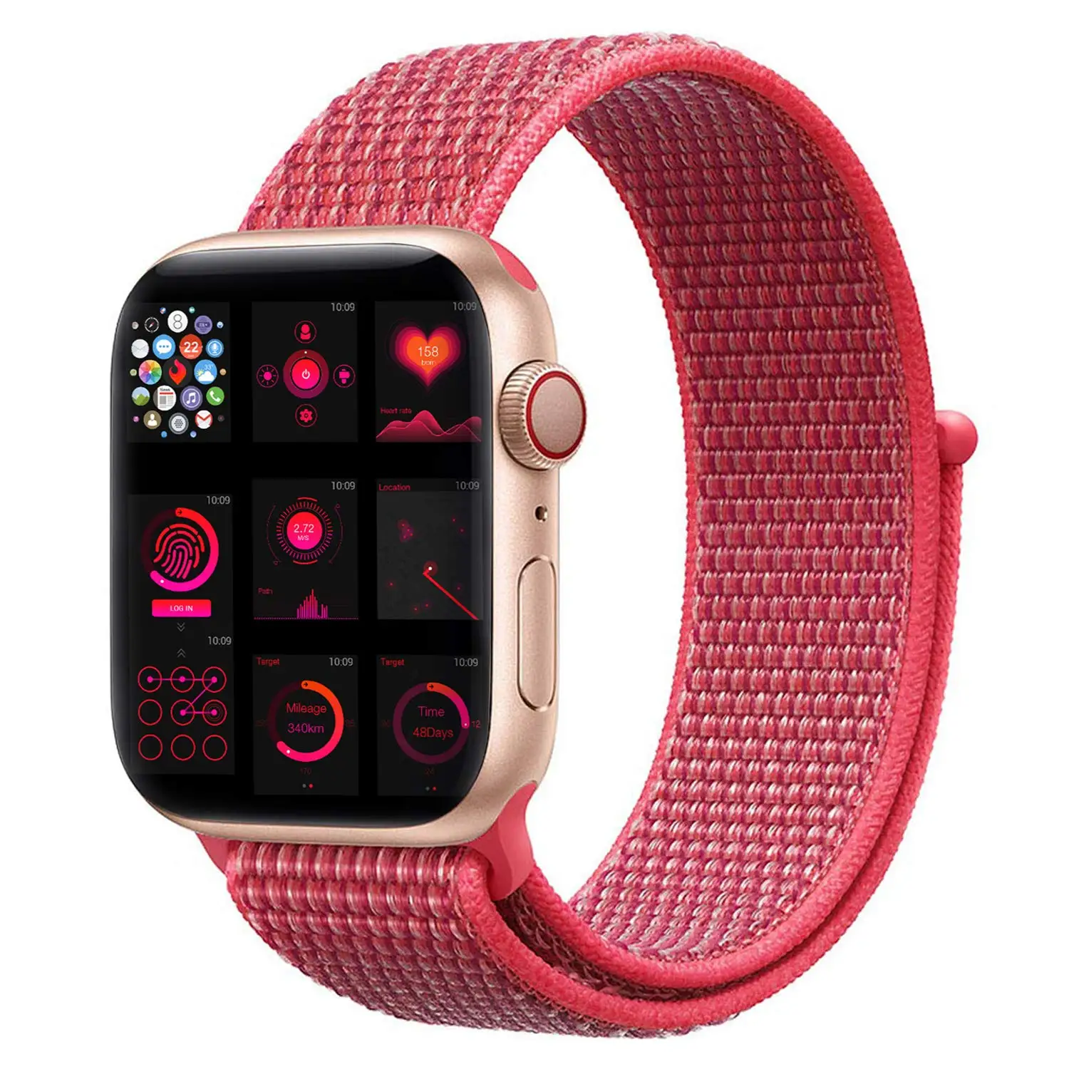 Ремешок для наручных часов Apple Watch Series 5 4 40 мм 44 браслет нейлоновый Браслет спортивный бесшовный ремешок для iwatch серии 3/2/1 38 мм 42 мм аксессуары - Цвет ремешка: hibiscus