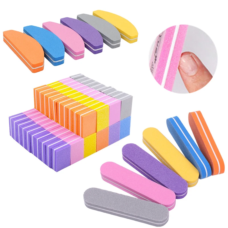

10/20/30/50Pcs Mix Color Nail Files Spong Nail Sanding Block Buffer UV Gel Polish Set Double Side Sponge Nails File Art Tools