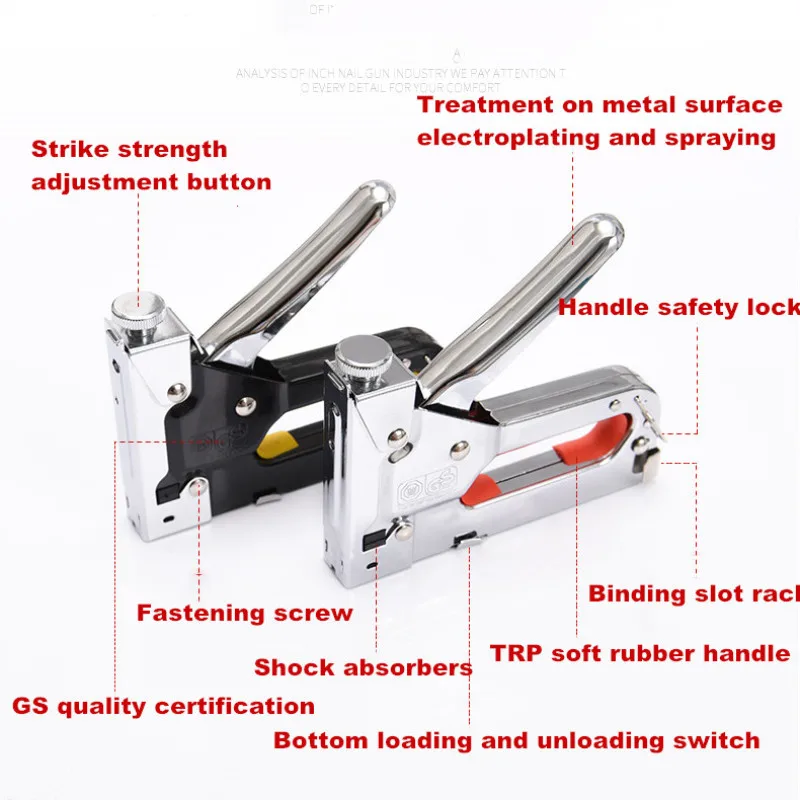 Портативный мебельный степлер 3 в 1 металлический ручной инструмент для