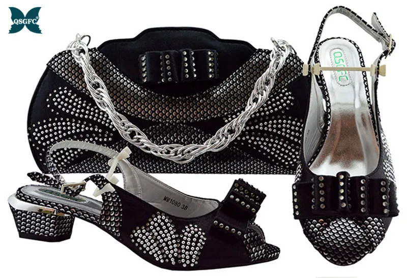 Новые черные итальянские дизайнерские туфли с подходящими сумками женские