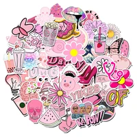 1050100pcs pink cartoon simple girls kawaii stickers for chidren toy waterproof sticker to diy laptop bicycle sticker