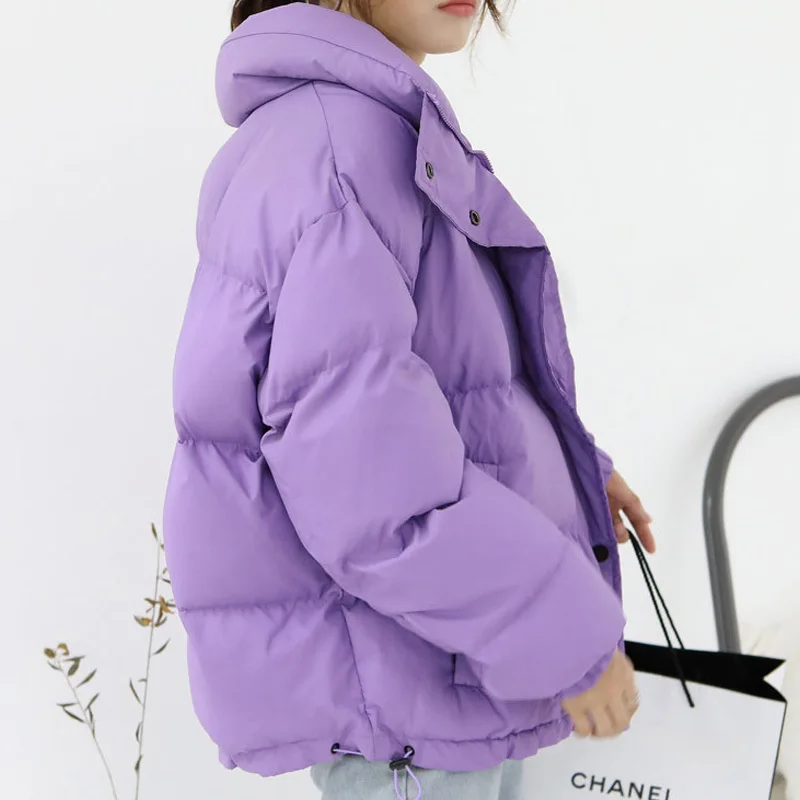 2019 однотонные куртки Harajuku зимняя куртка женская одежда плюс размер Толстая парка