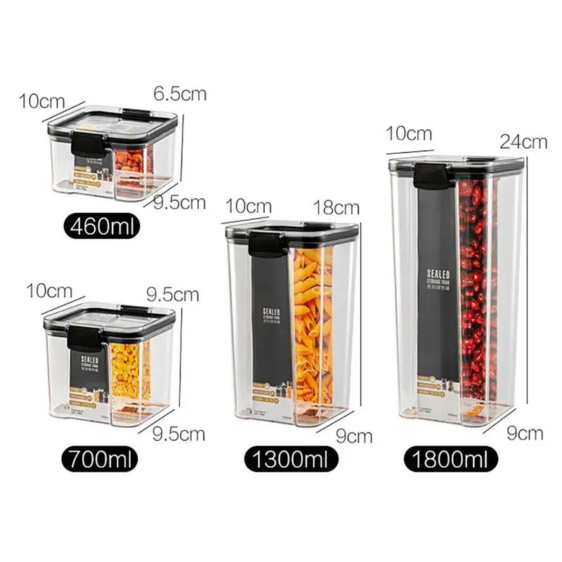 

Food Airtight Cans Plastic Storage Boxes Stackable Food Storage Containers Kitchen Refrigerator Storage Tanks