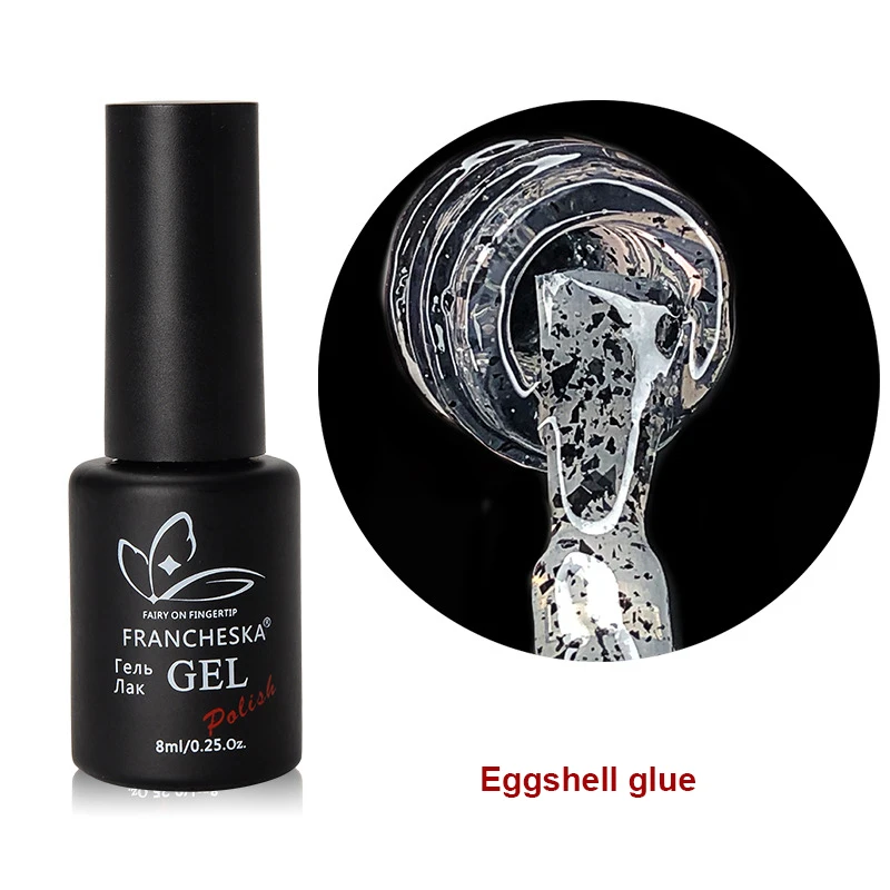 13 Colors FRANCHESKA Nail Art EggShell Glue 8ml Special Black Material Gel With Any Color Base Quail Egg Shell TSLM1 | Красота и