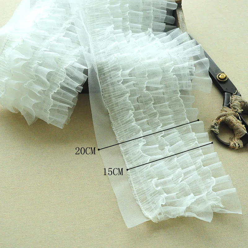 New 1meter/lot 20cm Multi-Layer Romantic Lace Trim Dot Pleated Three-dimensional DIY Baby Skirt Doll Material X582 | Дом и сад