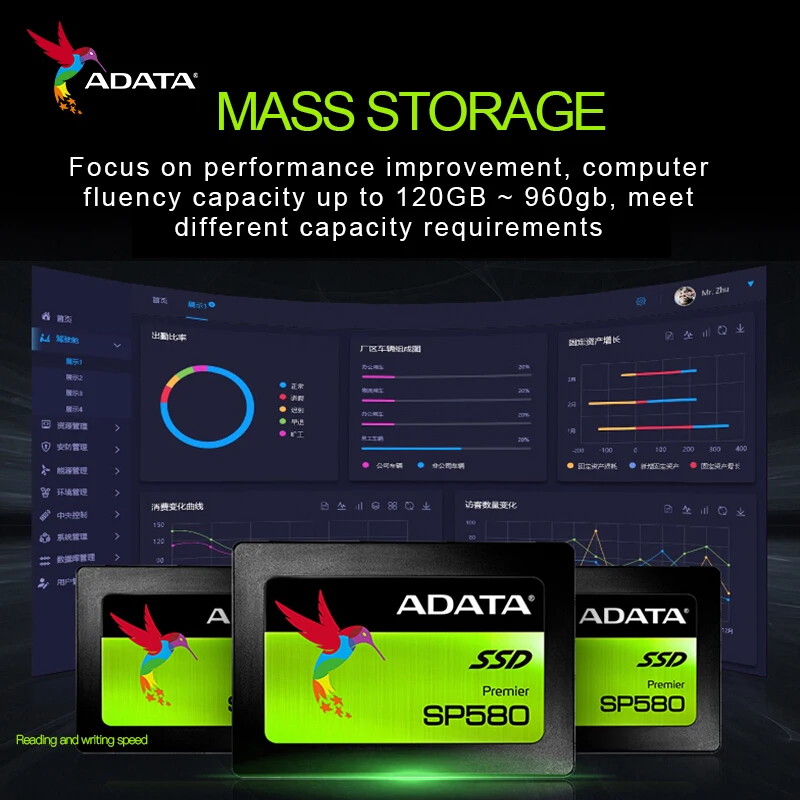 ADATA SP580 SSD для настольного ПК 120 ГБ 240 2 5 дюйма SATA III HDD жесткий диск ноутбука 480 960