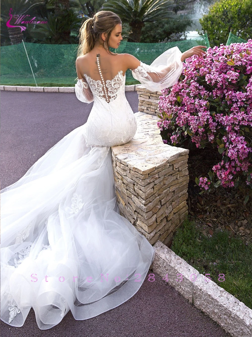 Waulizane свадебное платье Русалка с вырезом сердечком кожаным верхом тюль