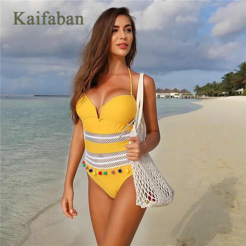 6 цветов Женский Монокини на бретельках один предмет бикини сетка пэчворк