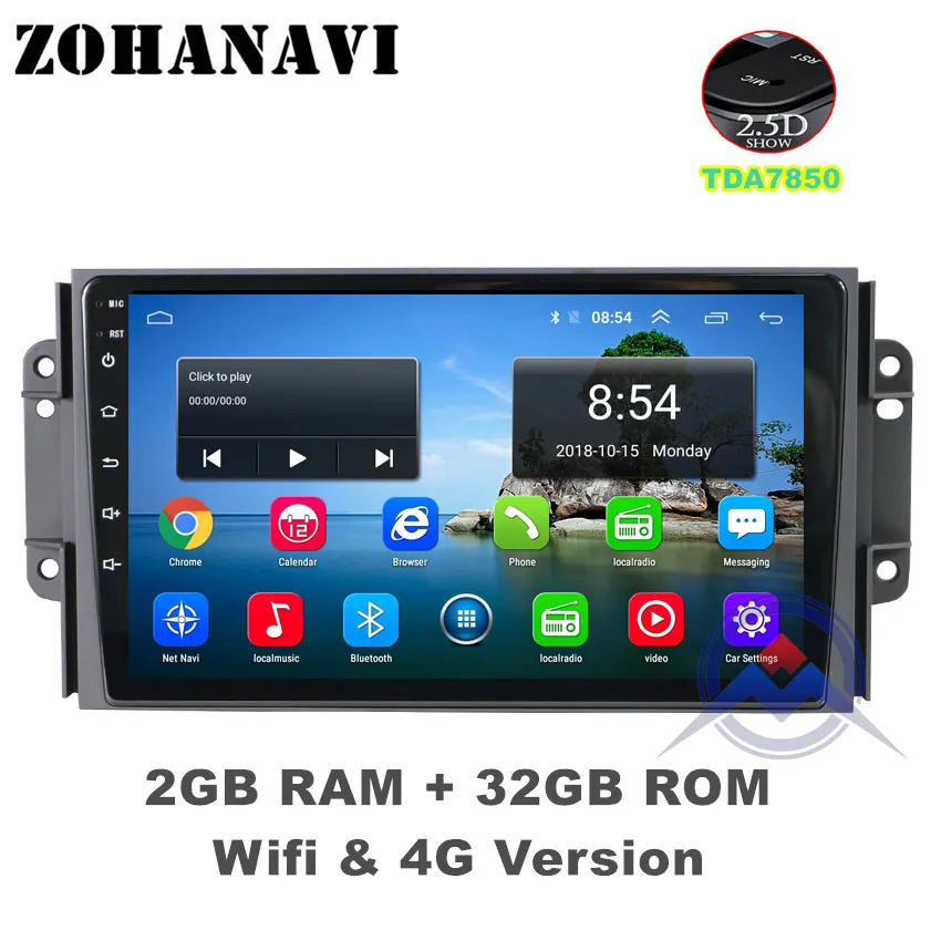 ZOHANAVI Android 9,0 9 дюймов Автомобильная магнитола для Chery Tiggo 3 3X Tiggo 2 dvd-плеер автомобиля с gps Navi, bluetooth, SWC, wifi - Цвет: Tiggo 2 2G 32G