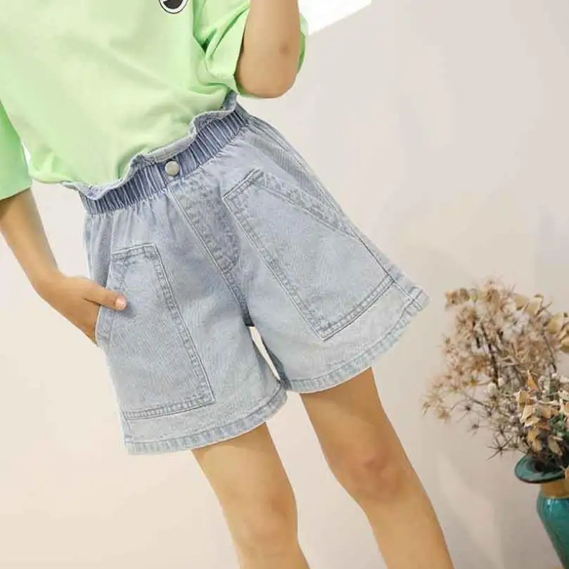 Джинсовые шорты для маленьких девочек Новинка лета 2020 детские брюки с большими