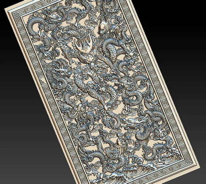 Изысканный Дракон 3D модель рельеф для ЧПУ гравировки резьбы artcam 3d рельефная в