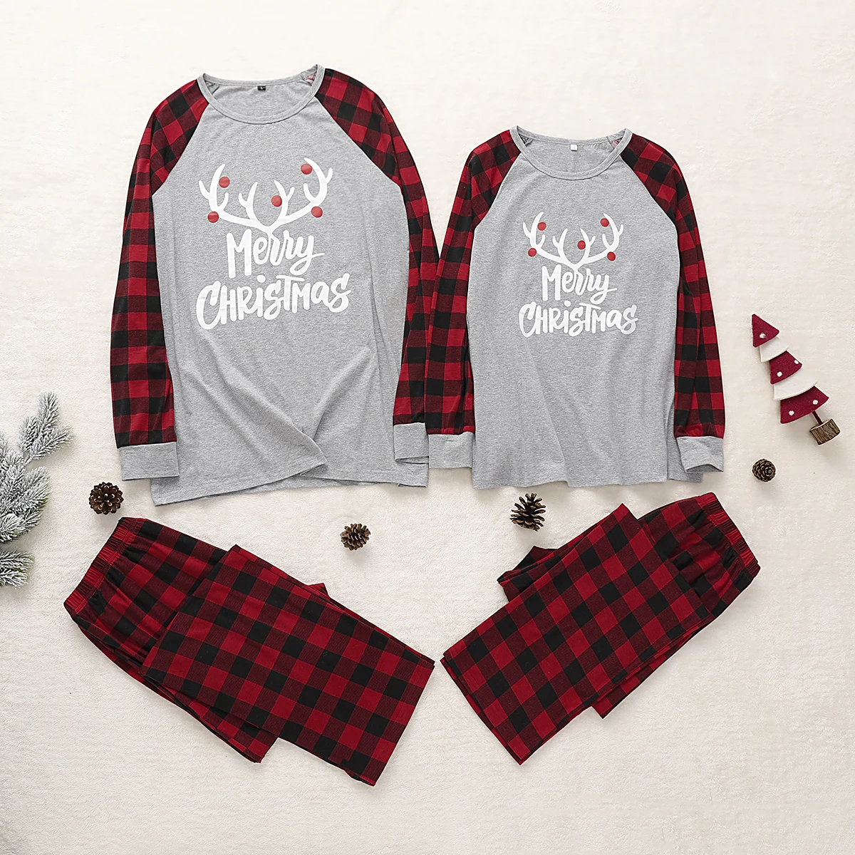 Семейная Рождественская Пижама Одинаковая одежда для мамы папы и меня детская